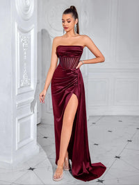 Green Strapless Evening Dress Dresses Luxurious Weddings