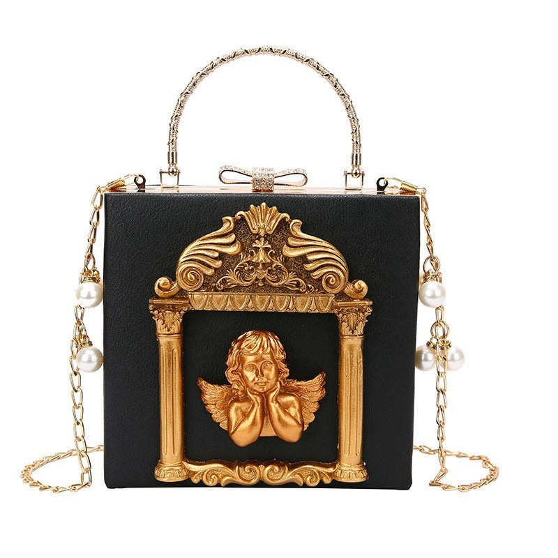 Retro Angel Flower Handheld Chain Bag, Handbags Luxurious Weddings
