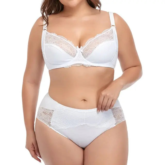 Floral Plus Size Bra Set Ultra Thin lingerie plus size Luxurious Weddings