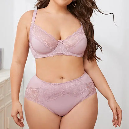 Floral Plus Size Bra Set Ultra Thin lingerie plus size Luxurious Weddings