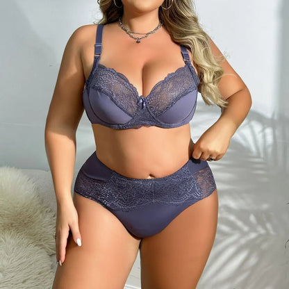 Floral Plus Size Bra Set Ultra Thin lingerie plus size Luxurious Weddings