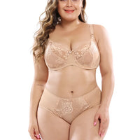 Plus Size Floral Bra and Underwear Set Lingerie plus size Luxurious Weddings