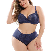 Plus Size Floral Bra and Underwear Set Lingerie plus size Luxurious Weddings
