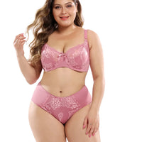 Plus Size Floral Bra and Underwear Set Lingerie plus size Luxurious Weddings