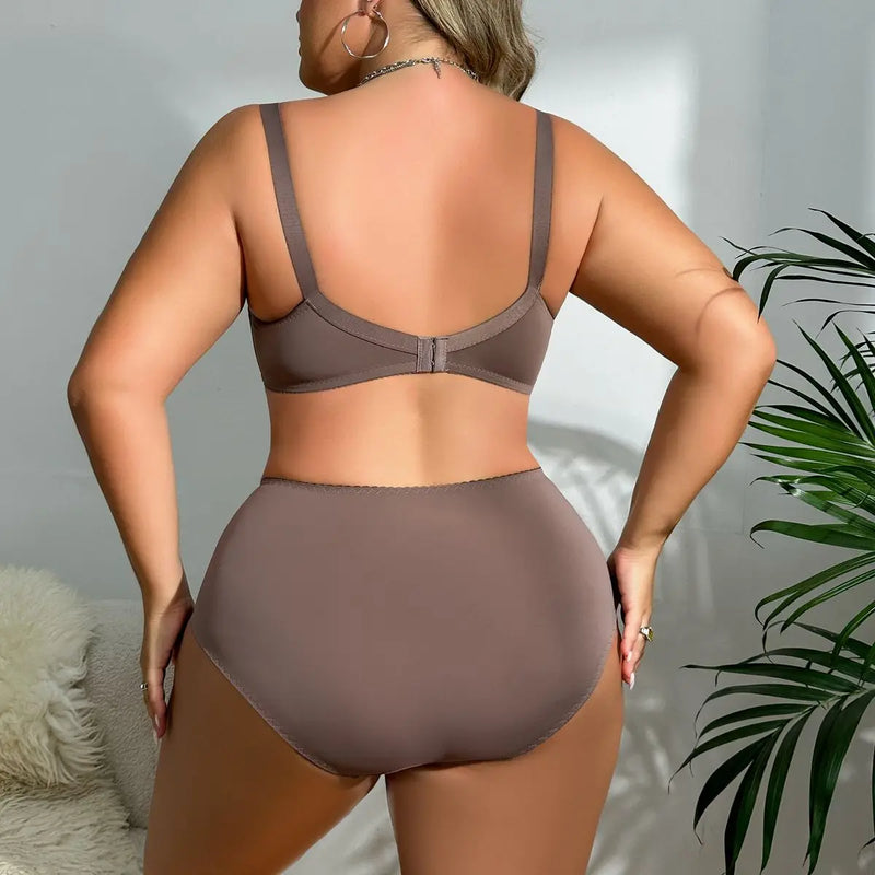 Plus Size Floral Bra and Underwear Set Lingerie plus size Luxurious Weddings