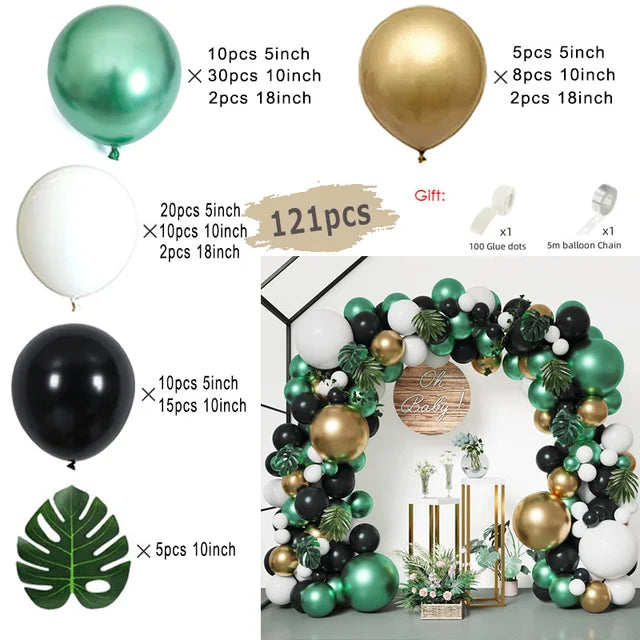 Black and Gold Balloons Garland Arch Kit Balloon Garlands Luxurious Weddings