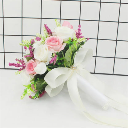 Bridal Bridesmaid Wedding Bouquet Handmade Artificial Rose Silk Flowers Silk Rose Bouquet Luxurious Weddings
