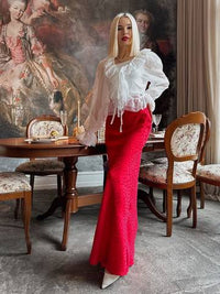 European hip-wrapped jacquard leopard print long skirt Leopard Print Skirt Luxurious Weddings