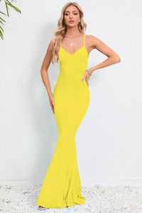Crisscross Spaghetti Strap Fishtail Dress Maxi dress Luxurious Weddings