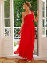 Cutout Slit Single Shoulder Maxi Dress Maxi Dress Luxurious Weddings