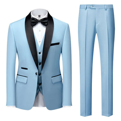 Groomsmen Wedding Suits Shawl Lapel Tuxedos Men's Suits Luxurious Weddings