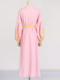 Retro Style Waist Slimming Lantern Sleeve Long Dress Long Dress Luxurious Weddings