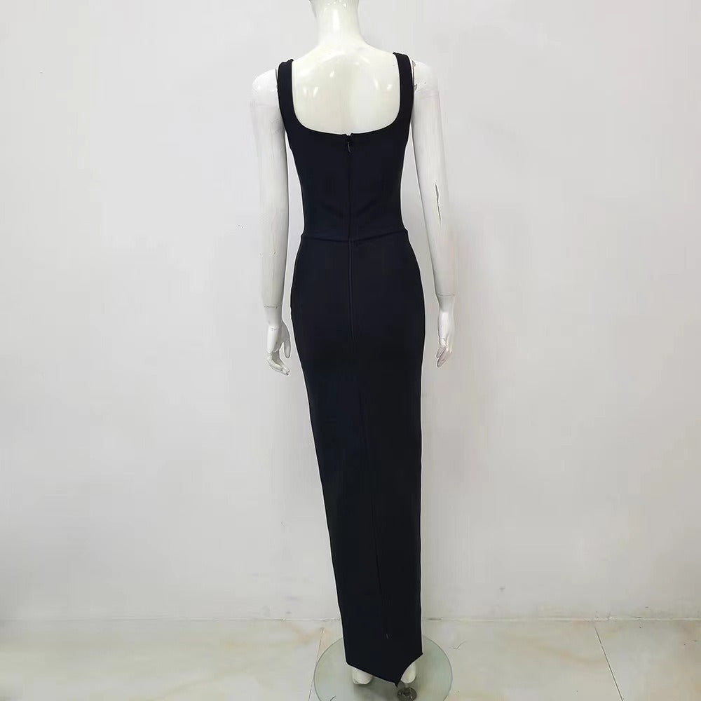 V-neck suspender with diamond embellishment, high-end dress V-Neck Diamond Dress Luxurious Weddings