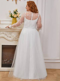 Simple Tulle Wedding Dress with Long Sleeves Dresses Luxurious Weddings