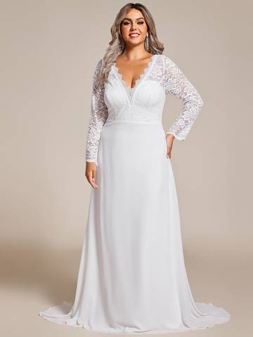 Hollow Lace V Neck Wedding Dresses Wedding Dress Luxurious Weddings