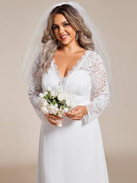 Hollow Lace V Neck Wedding Dresses Wedding Dress Luxurious Weddings