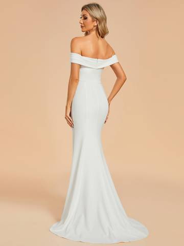 Maxi Long Side Split Wedding Dresses With Off Shoulder Wedding Dress Luxurious Weddings