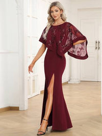 Floor Length Side Split Mother of Bridesmaids Dress Mother of Bridesmaids Luxurious Weddings
