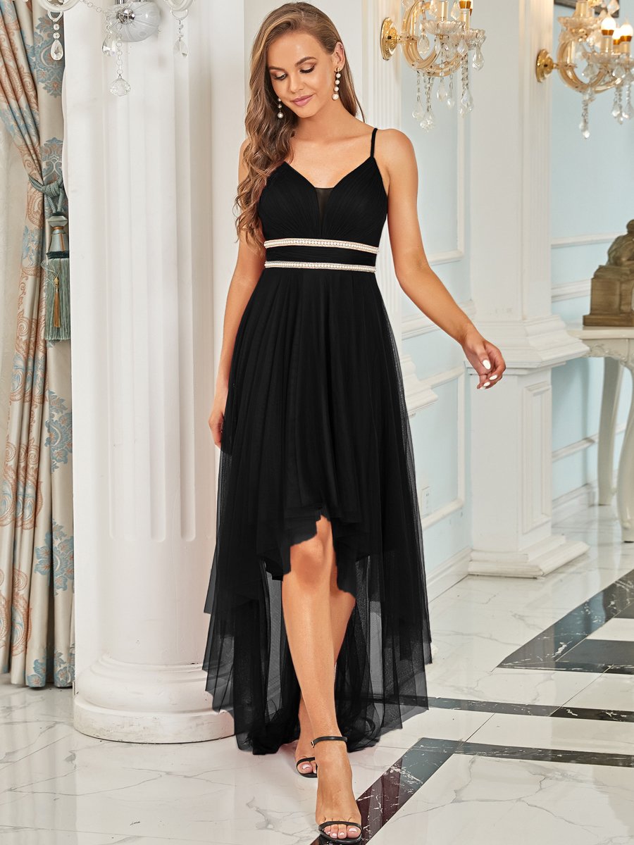 High-Low Tulle Prom Dress for Women Luxurious Weddings