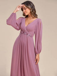 Floor Length Long Lantern Sleeves Formal Dresses Evening Dress Luxurious Weddings