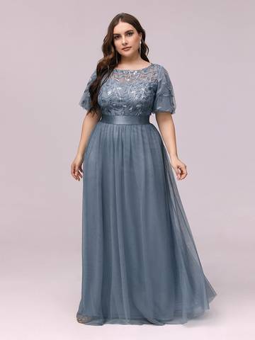 Sequin Print Floor-length Evening Dresses with Cap Sleeve Bridesmaid Dresses Luxurious Weddings