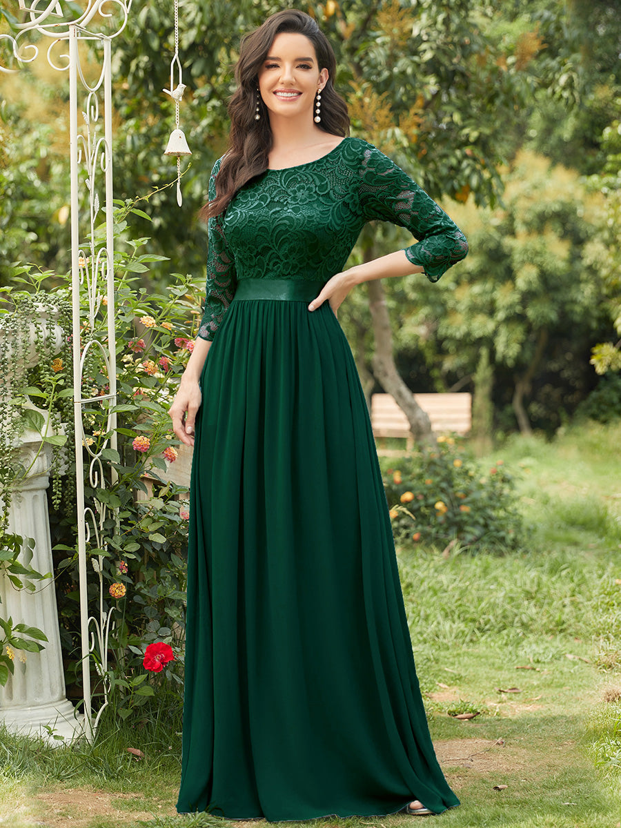Elegant Empire Waist Bridesmaid Dresses with Long Lace Sleeve Bridesmaid Dresses Luxurious Weddings
