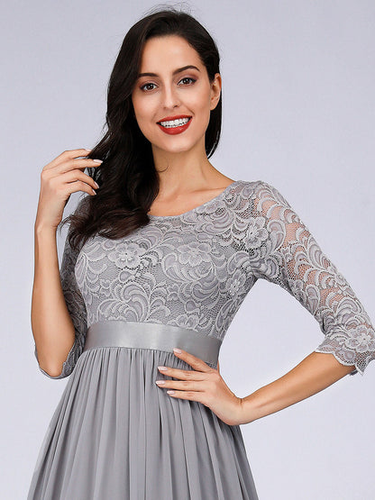 Elegant Empire Waist Bridesmaid Dresses with Long Lace Sleeve Bridesmaid Dresses Luxurious Weddings