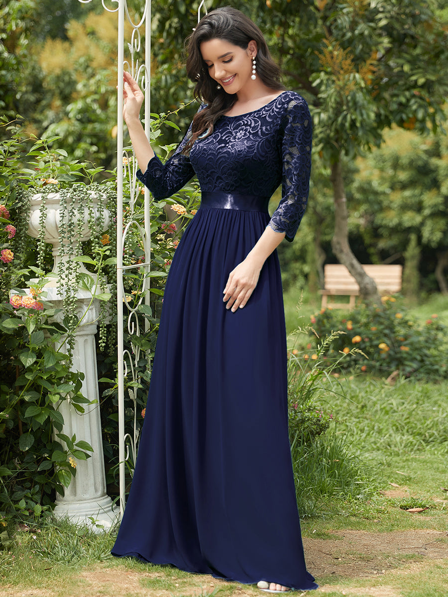 Elegant Empire Waist Bridesmaid Dresses with Long Lace Sleeve Bridesmaid Dresses Luxurious Weddings