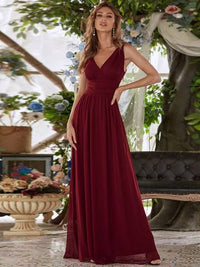 Double V-Neck Elegant Maxi Long Evening Dresses Evening Dress Luxurious Weddings