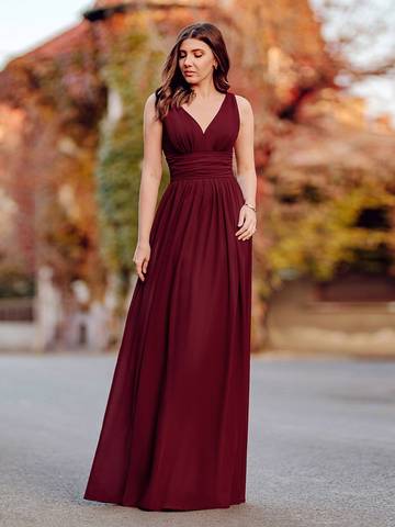 Double V-Neck Elegant Maxi Long Evening Dresses Evening Dress Luxurious Weddings