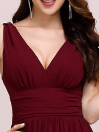 Double V-Neck Elegant Maxi Long Evening Dresses Evening Dress Luxurious Weddings