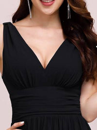 Double V-Neck Elegant Maxi Long Evening Dresses Evening Dress Luxurious Weddings