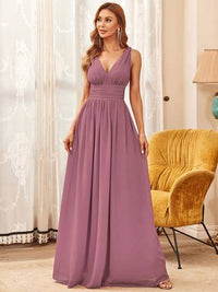 Double V-Neck Elegant Maxi Long Evening Dresses Evening Dress Luxurious Weddings