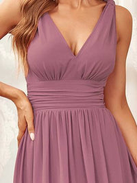 Double V-Neck Elegant Maxi Long Evening Dresses Evening Dress Luxurious Weddings