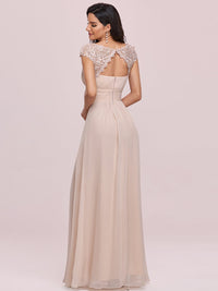 Lace Neckline Ruched Chiffon Bridesmaid Dress Bridesmaid Dresses Luxurious Weddings