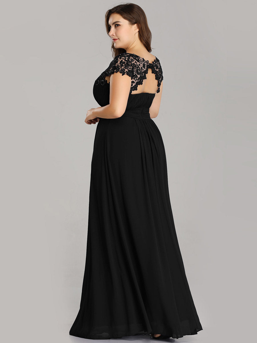 Lace Neckline Ruched Chiffon Bridesmaid Dress Bridesmaid Dresses Luxurious Weddings