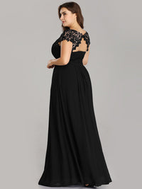 Lace Neckline Ruched Chiffon Bridesmaid Dress Bridesmaid Dresses Luxurious Weddings