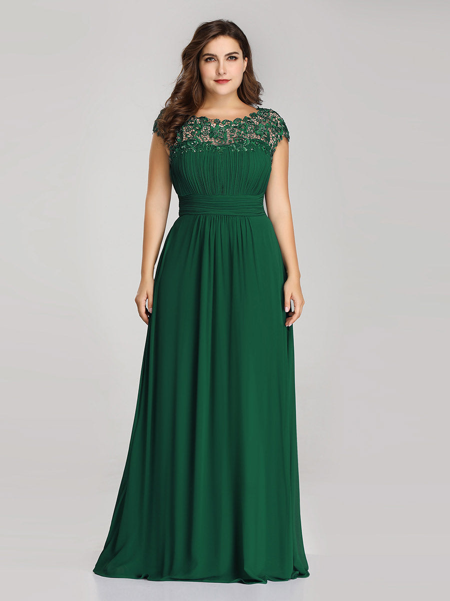 Lace Neckline Ruched Chiffon Bridesmaid Dress Bridesmaid Dresses Luxurious Weddings