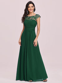 Lace Neckline Ruched Chiffon Bridesmaid Dress Bridesmaid Dresses Luxurious Weddings
