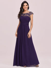 Lace Neckline Ruched Chiffon Bridesmaid Dress Bridesmaid Dresses Luxurious Weddings