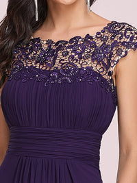 Lace Neckline Ruched Chiffon Bridesmaid Dress Bridesmaid Dresses Luxurious Weddings