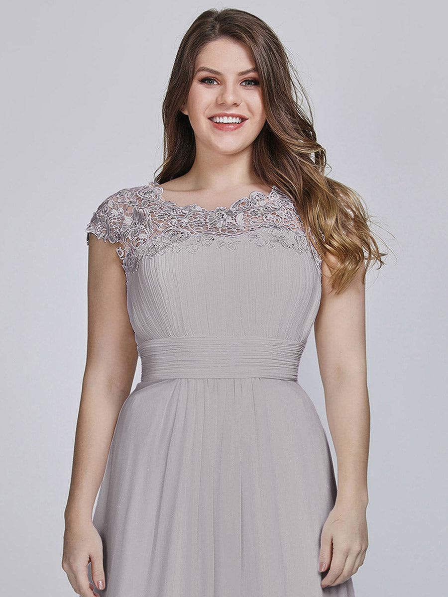 Lace Neckline Ruched Chiffon Bridesmaid Dress Bridesmaid Dresses Luxurious Weddings