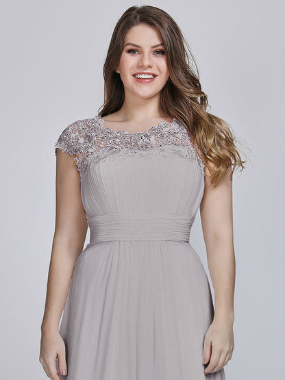 Lace Neckline Ruched Chiffon Bridesmaid Dress Bridesmaid Dresses Luxurious Weddings