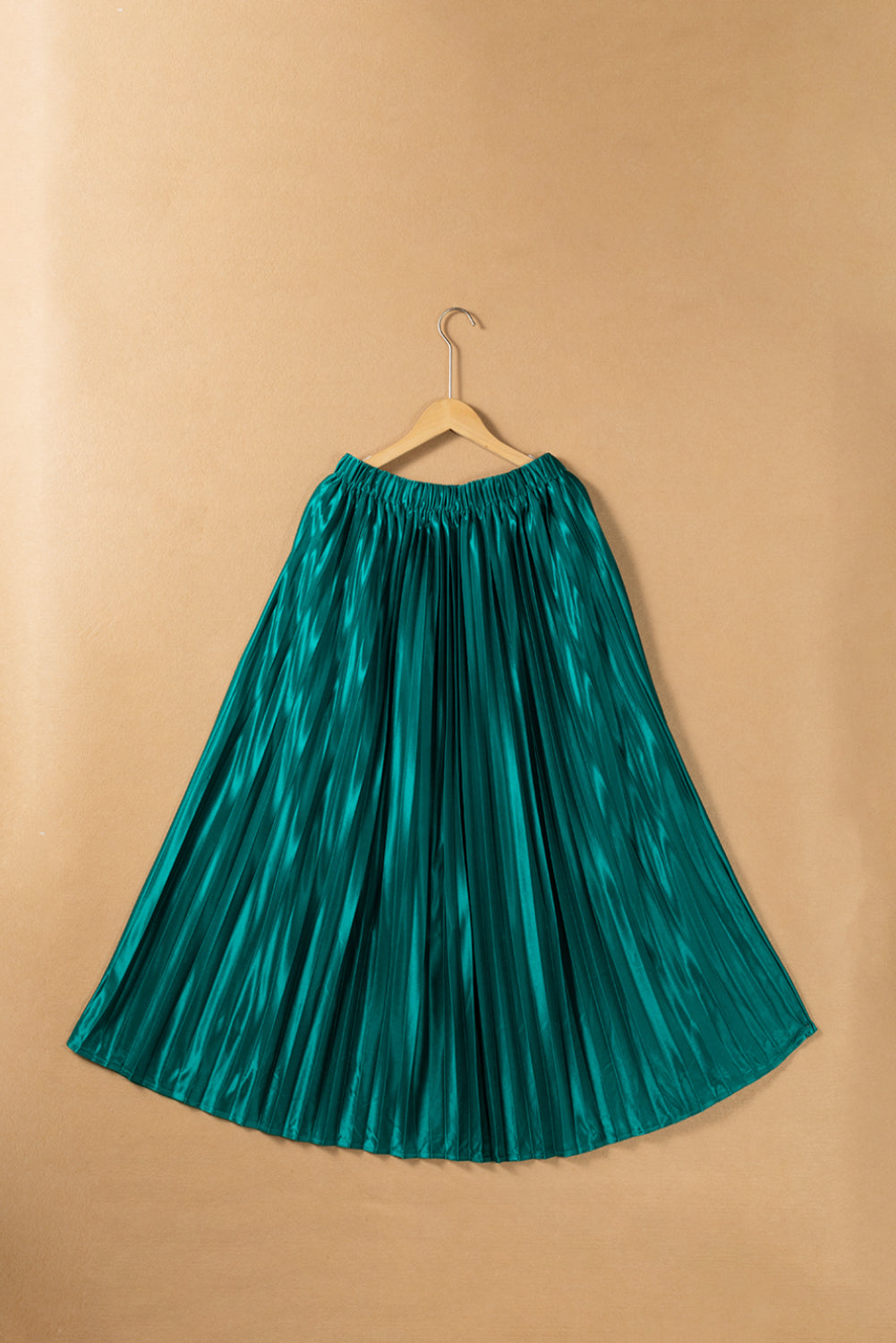 Elastic Waist Pleated Midi Skirt Skirt Luxurious Weddings