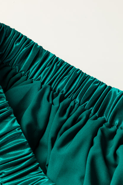 Elastic Waist Pleated Midi Skirt Skirt Luxurious Weddings