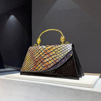 Snake grain leather trapezoid bag Handbags Luxurious Weddings