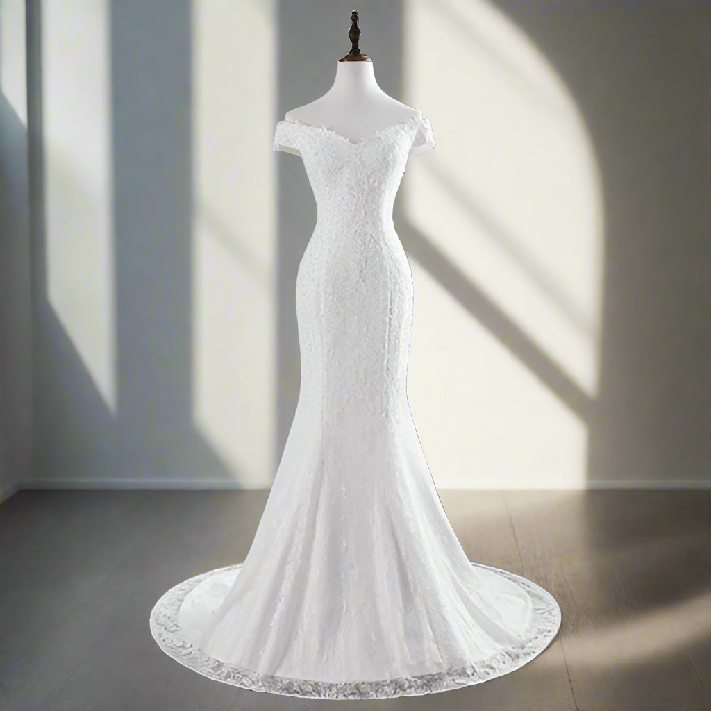 One-shoulder Slim Waist Mermaid Wedding Dress Fishtail Wedding Dress Luxurious Weddings