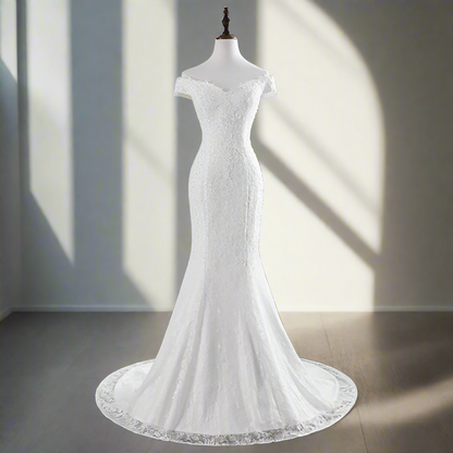One-shoulder Slim Waist Mermaid Wedding Dress Fishtail Wedding Dress Luxurious Weddings