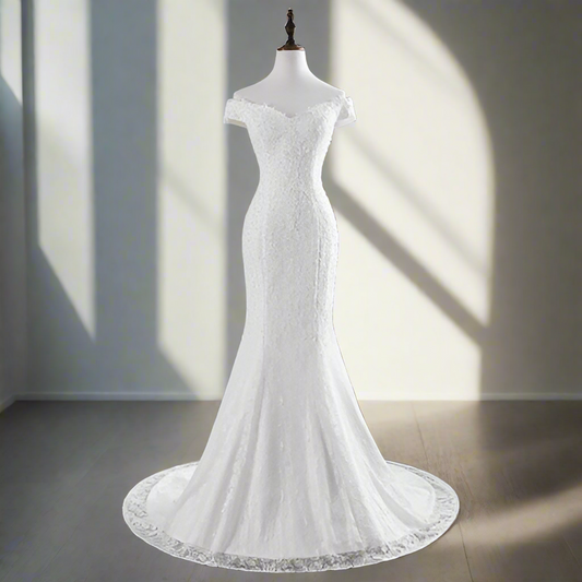 One-shoulder Slim Waist Mermaid Wedding Dress Fishtail Wedding Dress Luxurious Weddings