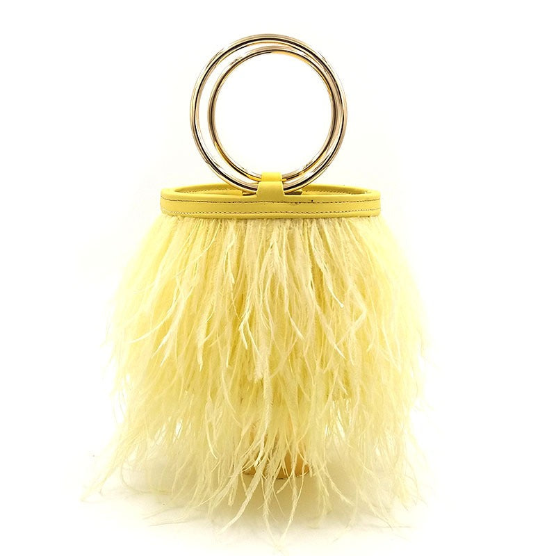 portable chain bag imported ostrich feather Handbags Luxurious Weddings